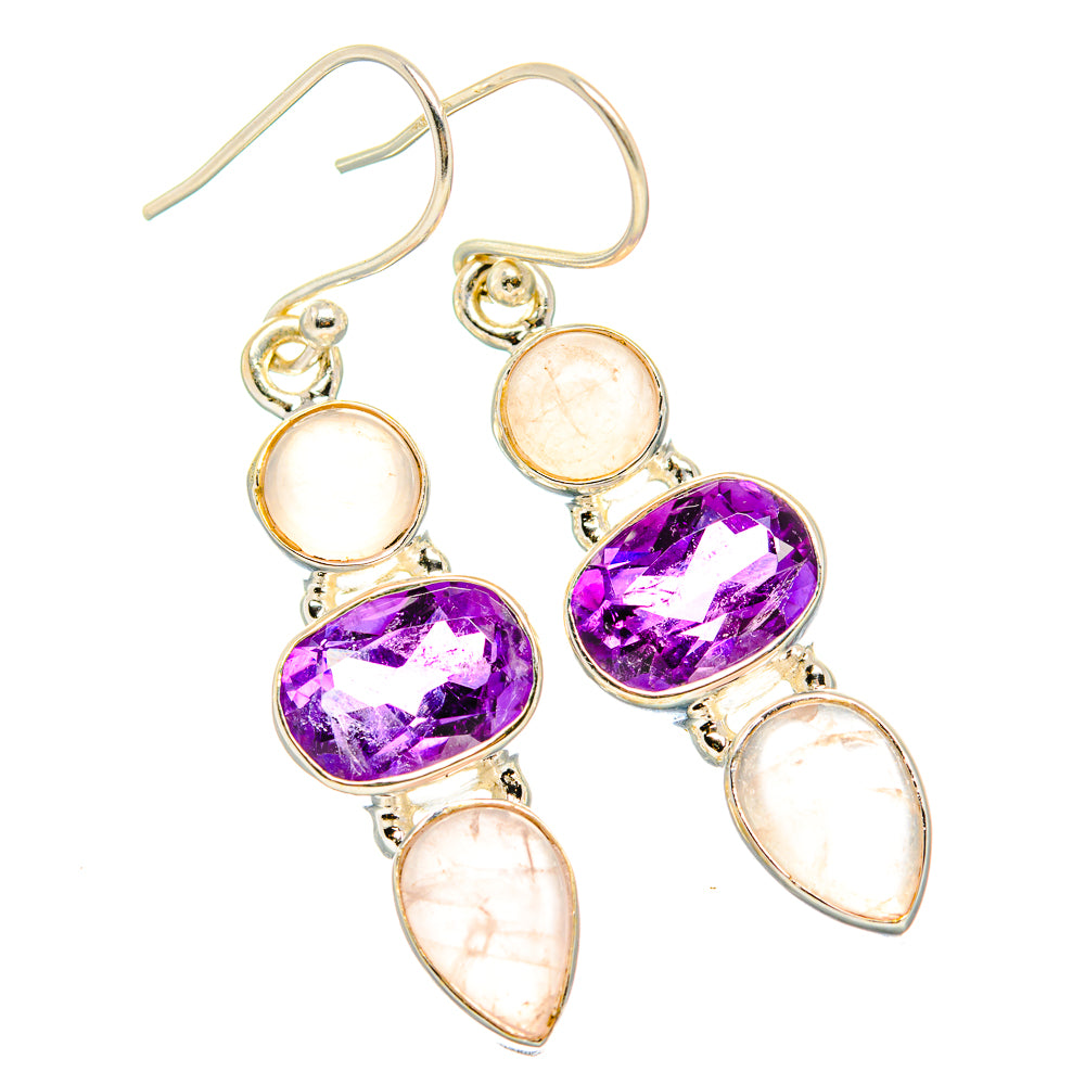 Rose Quartz Earrings handcrafted by Ana Silver Co - EARR430575 - Photo 2