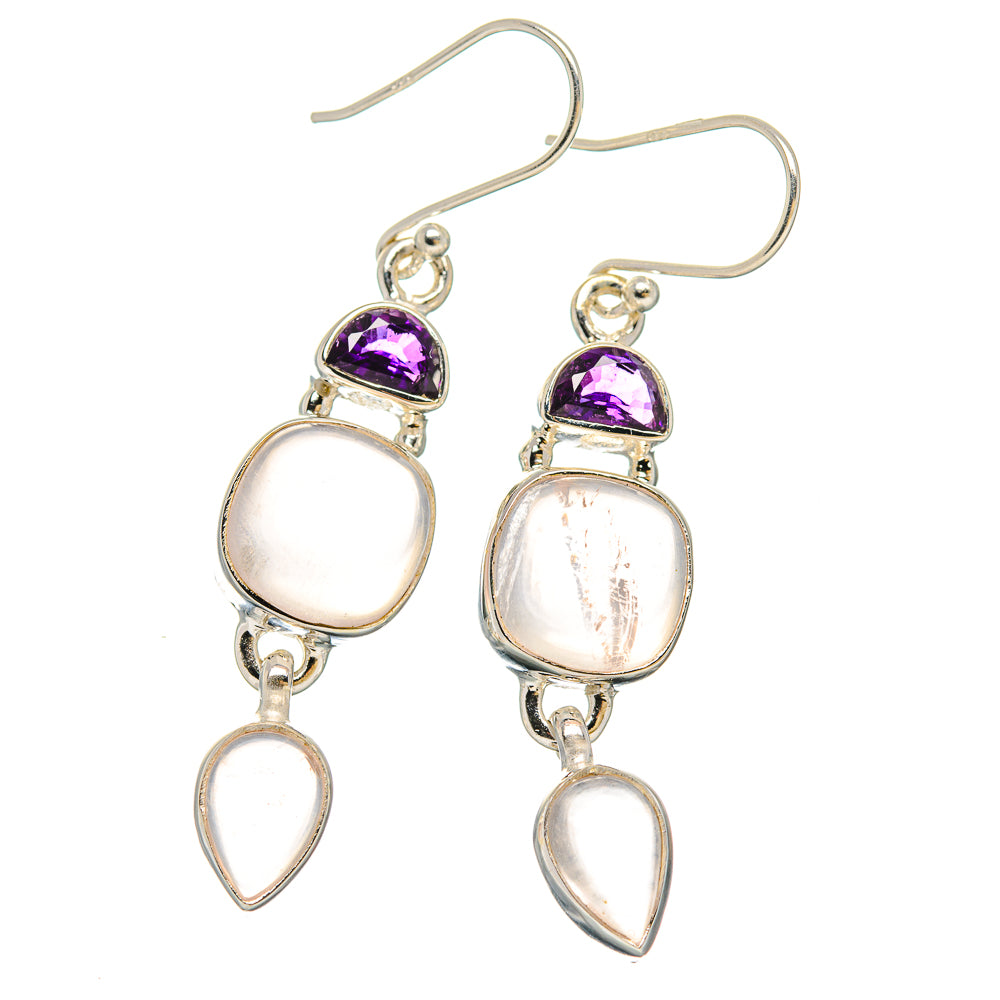 Rose Quartz Earrings handcrafted by Ana Silver Co - EARR430586 - Photo 2