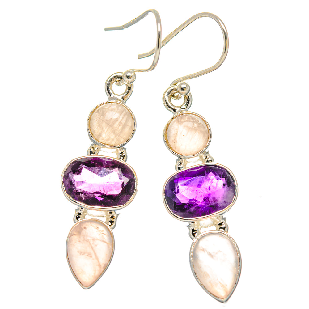 Rose Quartz Earrings handcrafted by Ana Silver Co - EARR430594 - Photo 2