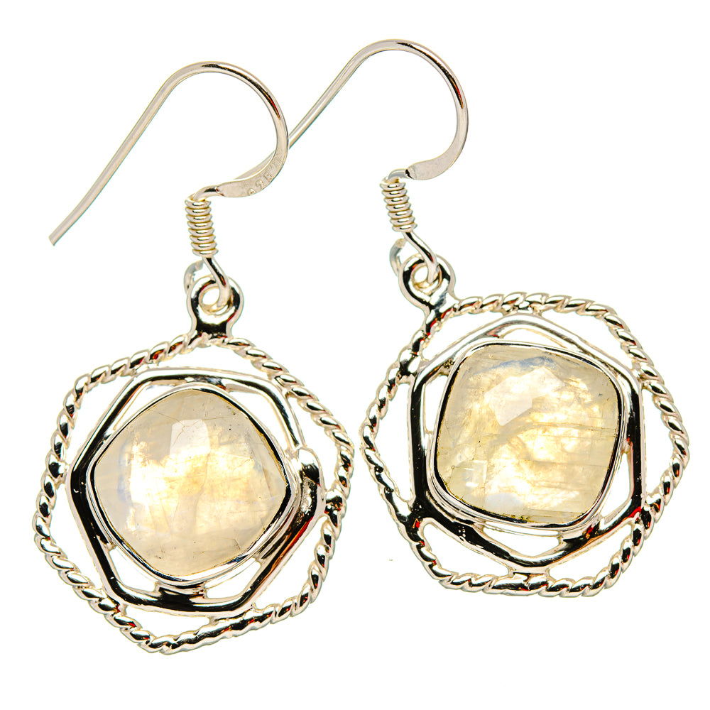 Rainbow Moonstone Earrings handcrafted by Ana Silver Co - EARR430689 - Photo 2