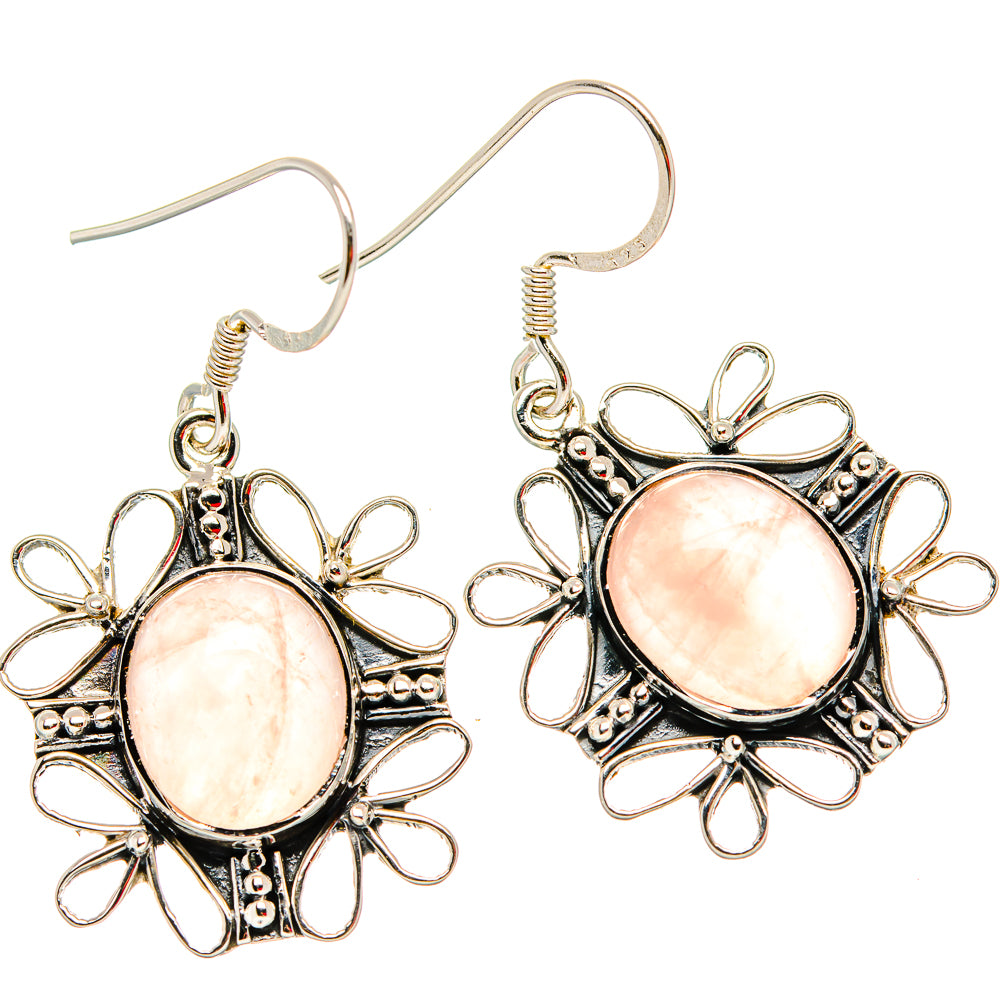 Rose Quartz Earrings handcrafted by Ana Silver Co - EARR430698 - Photo 2
