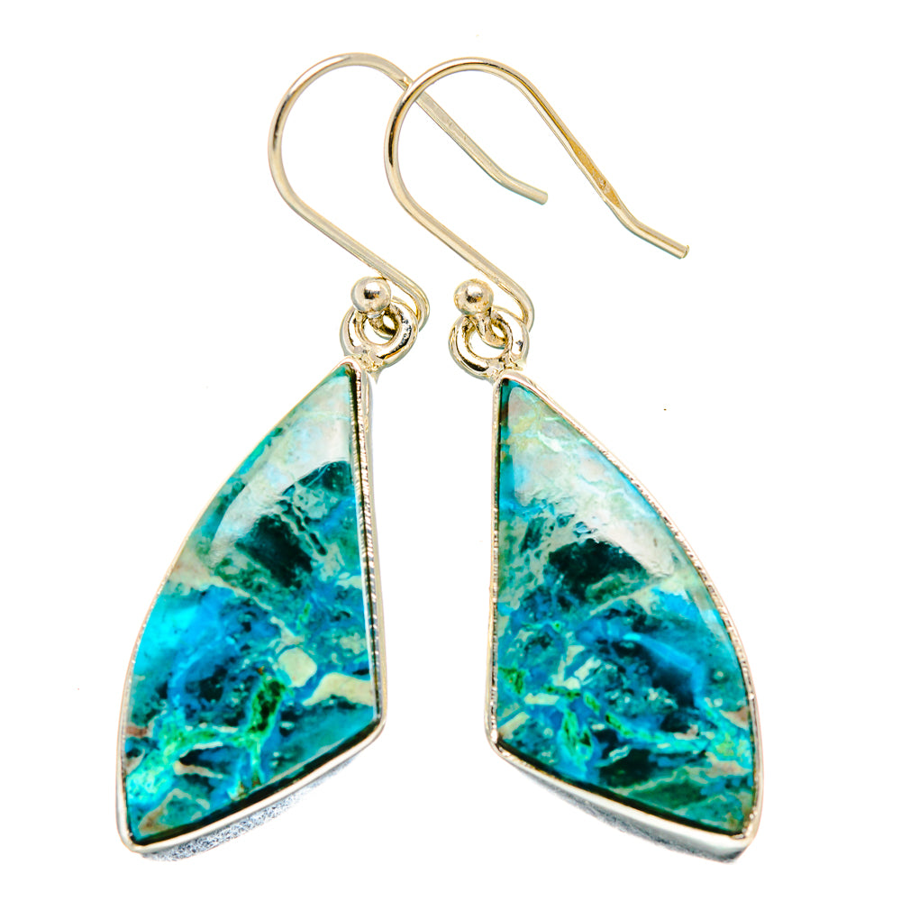Chrysocolla Earrings handcrafted by Ana Silver Co - EARR430792 - Photo 2
