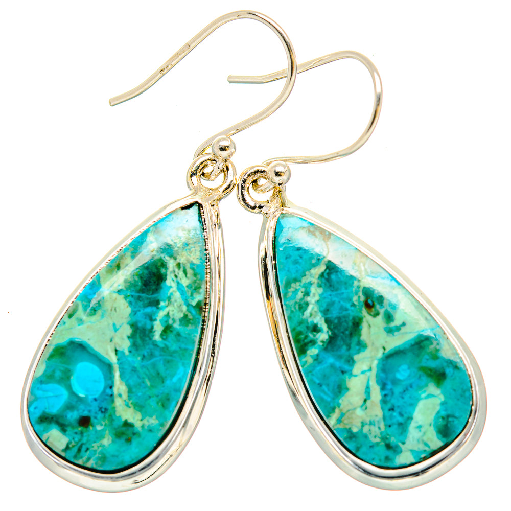 Chrysocolla Earrings handcrafted by Ana Silver Co - EARR430799 - Photo 2