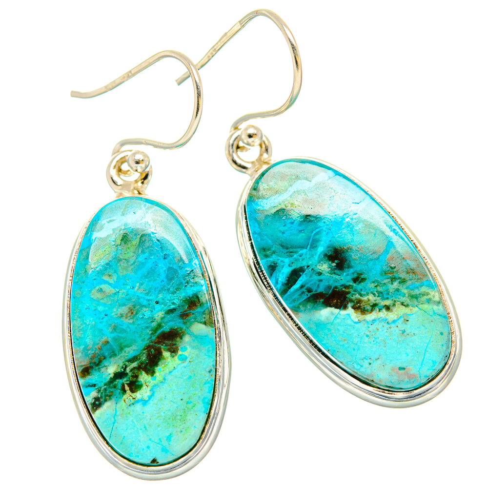Chrysocolla Earrings handcrafted by Ana Silver Co - EARR430802 - Photo 2