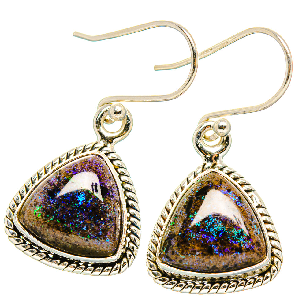 Andamooka Opal Earrings handcrafted by Ana Silver Co - EARR430842 - Photo 2