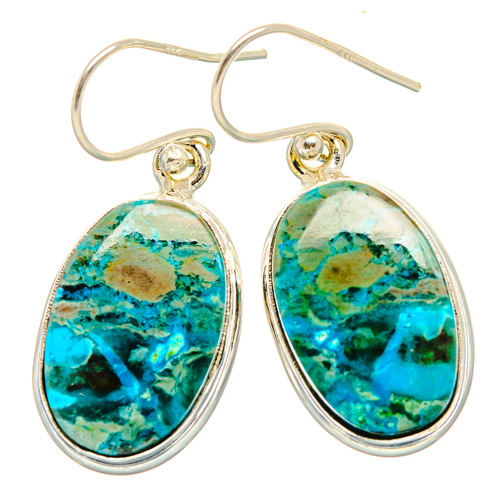 Chrysocolla Earrings handcrafted by Ana Silver Co - EARR430855 - Photo 2