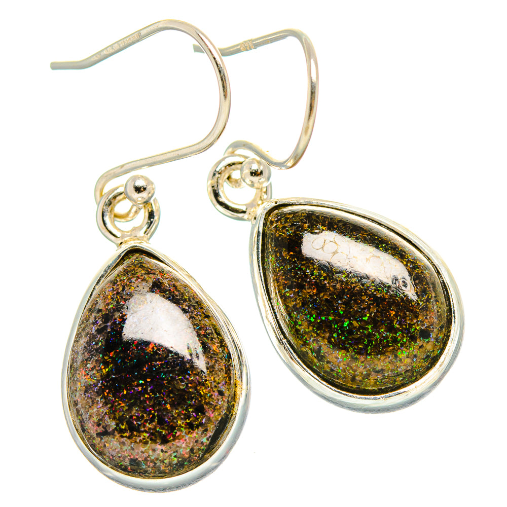 Andamooka Opal Earrings handcrafted by Ana Silver Co - EARR430860 - Photo 2
