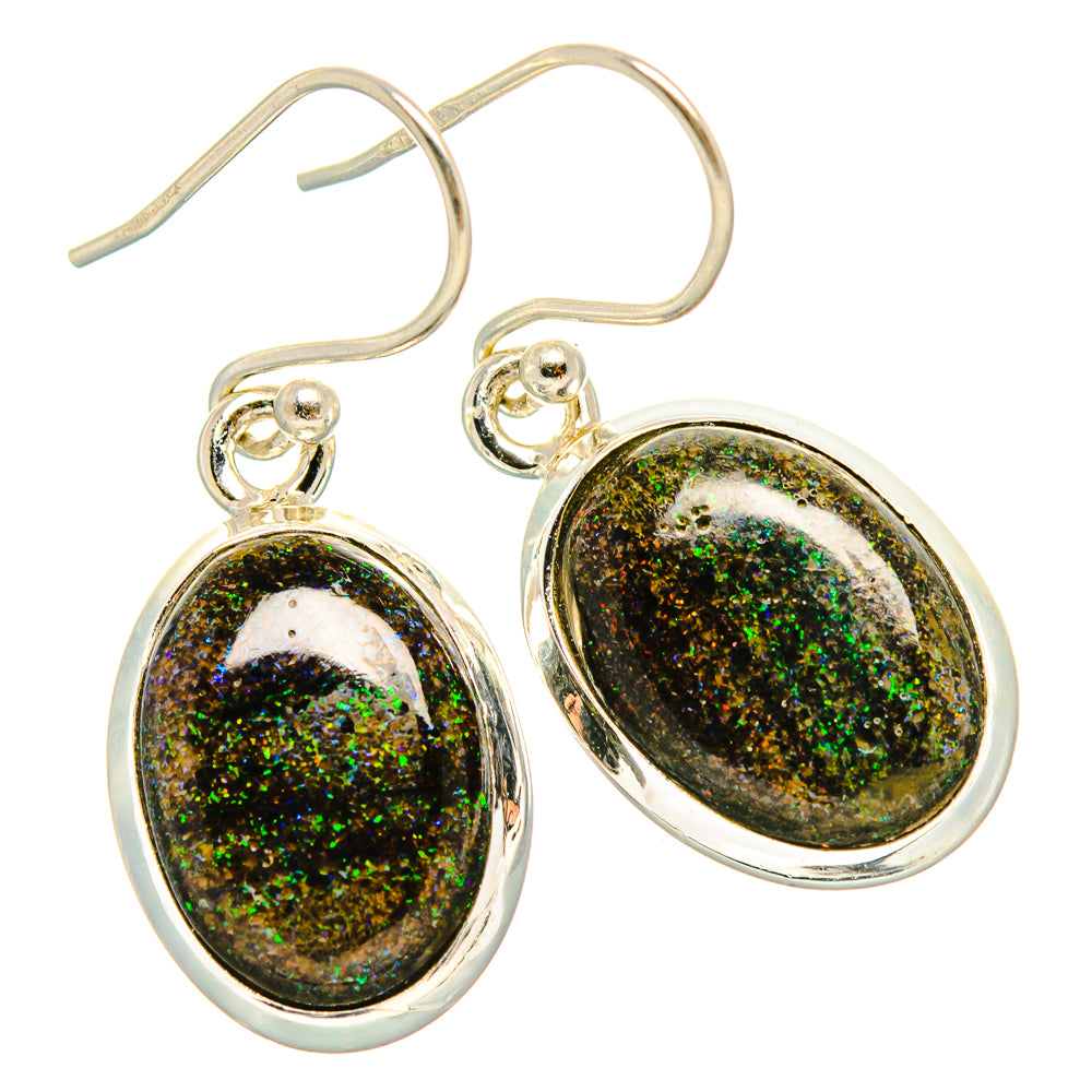 Andamooka Opal Earrings handcrafted by Ana Silver Co - EARR430868 - Photo 2