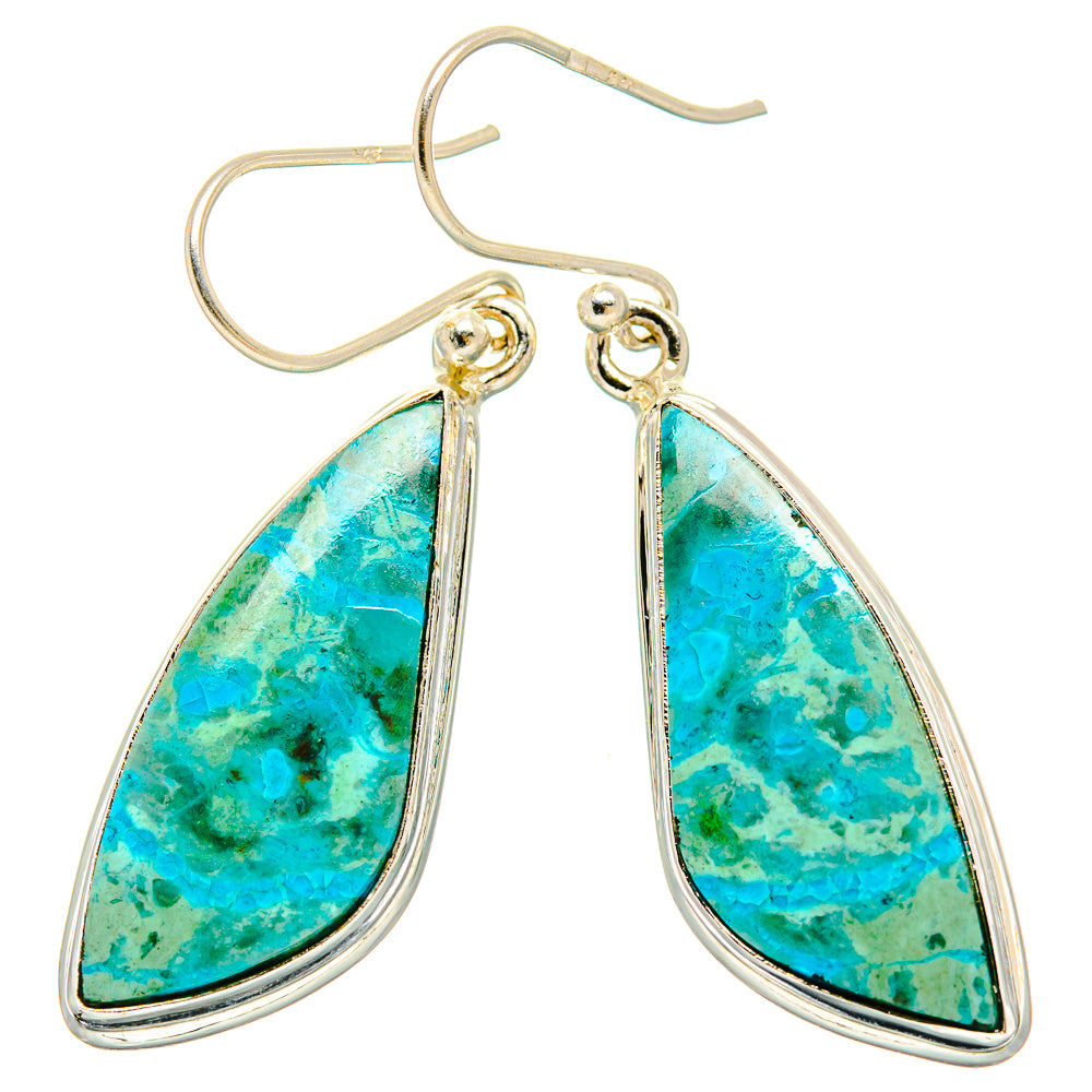 Chrysocolla Earrings handcrafted by Ana Silver Co - EARR430888 - Photo 2