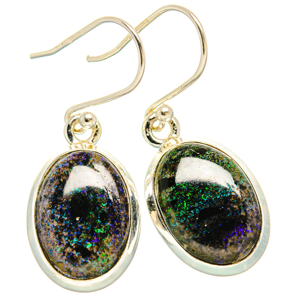 Andamooka Opal Earrings handcrafted by Ana Silver Co - EARR430890 - Photo 2