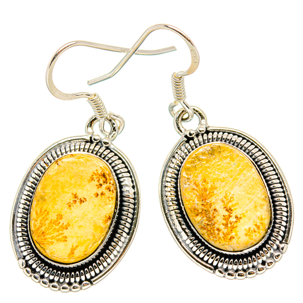 Germany Psilomelane Dendrite Earrings handcrafted by Ana Silver Co - EARR430924 - Photo 2
