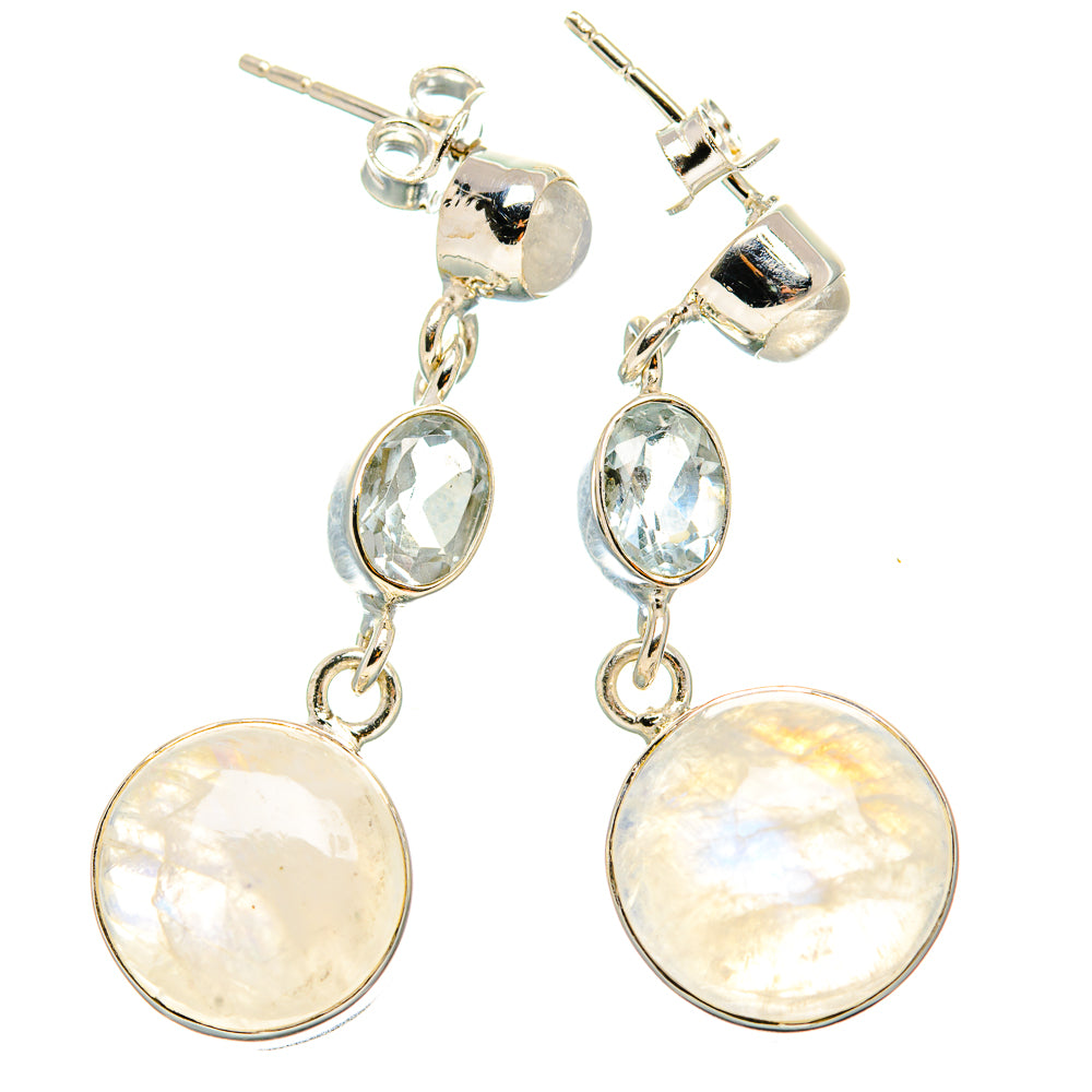 Rainbow Moonstone Earrings handcrafted by Ana Silver Co - EARR430935 - Photo 2