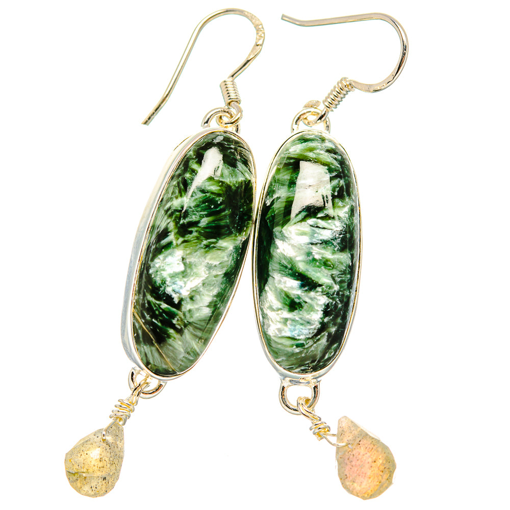 Seraphinite Earrings handcrafted by Ana Silver Co - EARR430945 - Photo 2