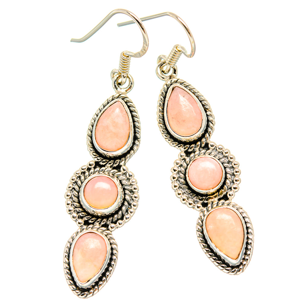 Pink Opal Earrings handcrafted by Ana Silver Co - EARR430946 - Photo 2