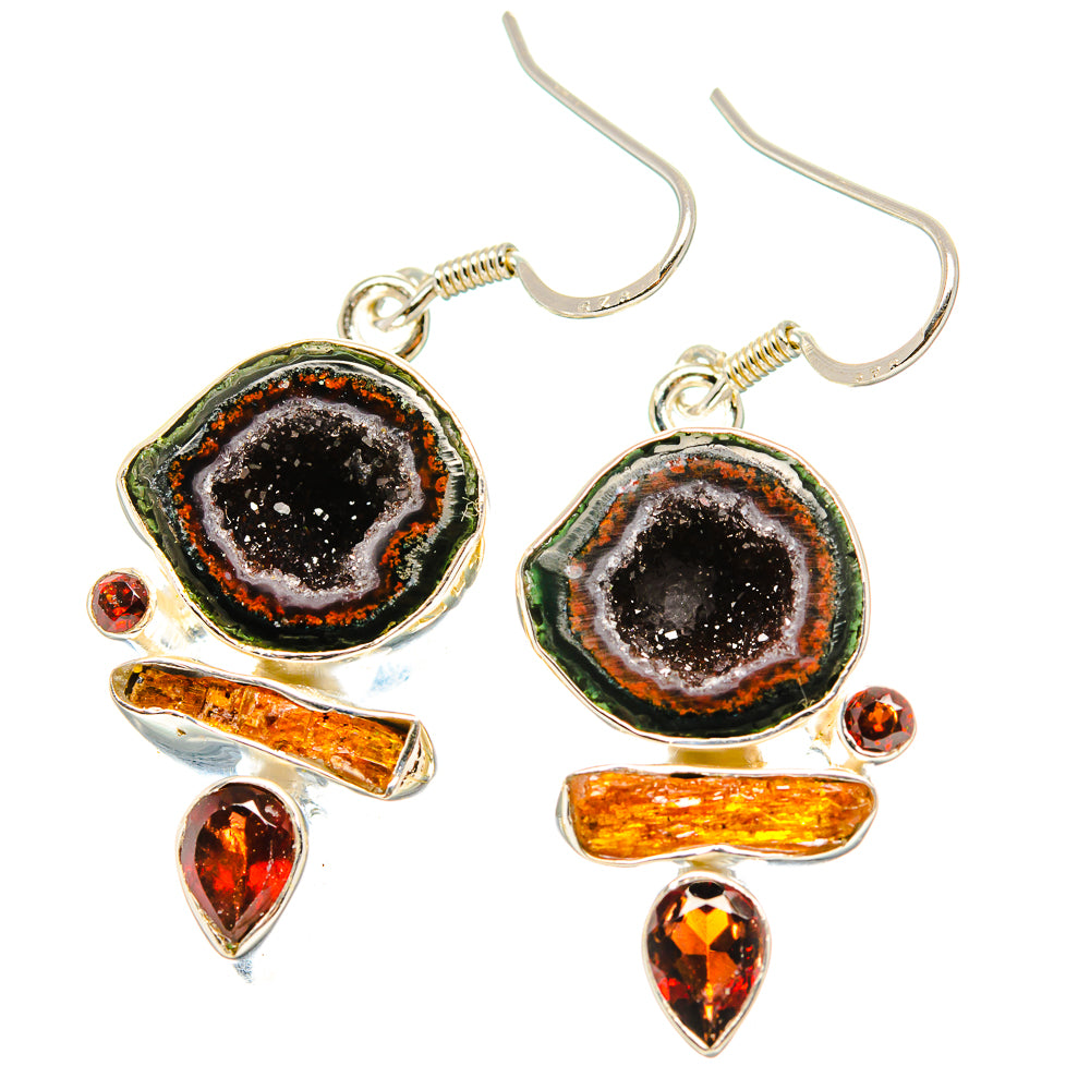 Coconut Geode Druzy Earrings handcrafted by Ana Silver Co - EARR430955 - Photo 2