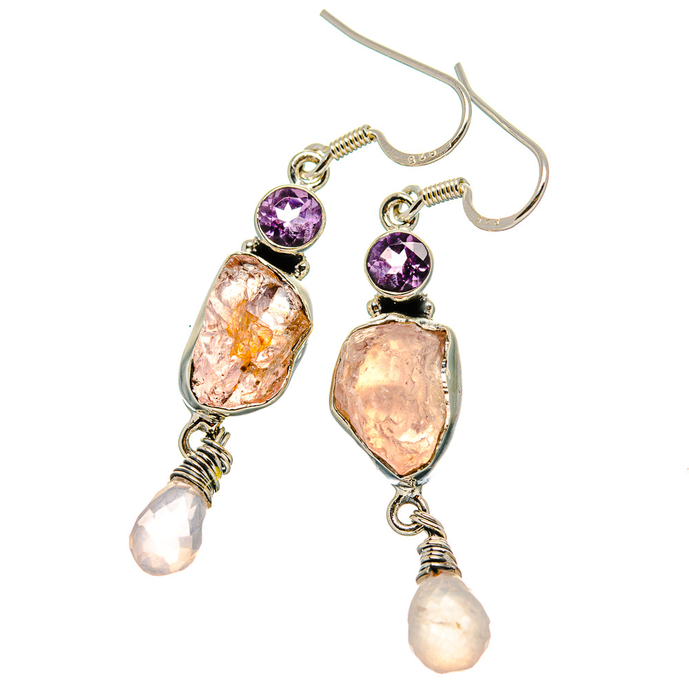 Rose Quartz Earrings handcrafted by Ana Silver Co - EARR430956 - Photo 2