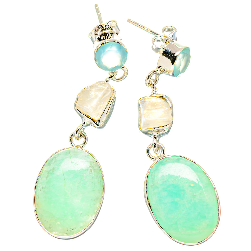 Peruvian Amazonite Earrings handcrafted by Ana Silver Co - EARR430963 - Photo 2