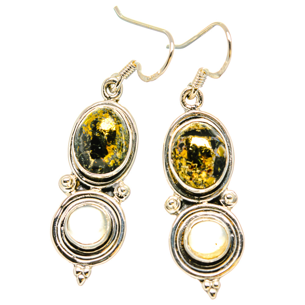 Pyrite In Magnetite Earrings handcrafted by Ana Silver Co - EARR430992 - Photo 2