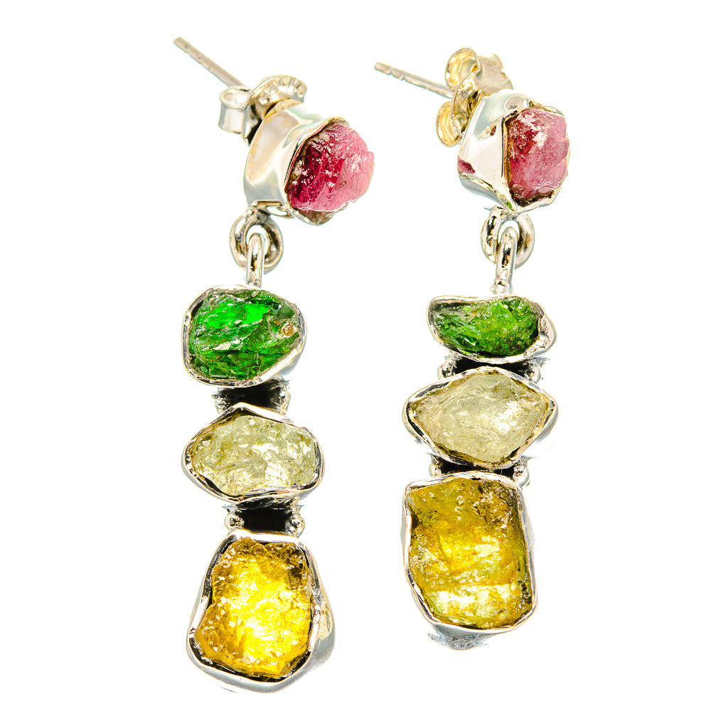Green Tourmaline Earrings handcrafted by Ana Silver Co - EARR431003 - Photo 2