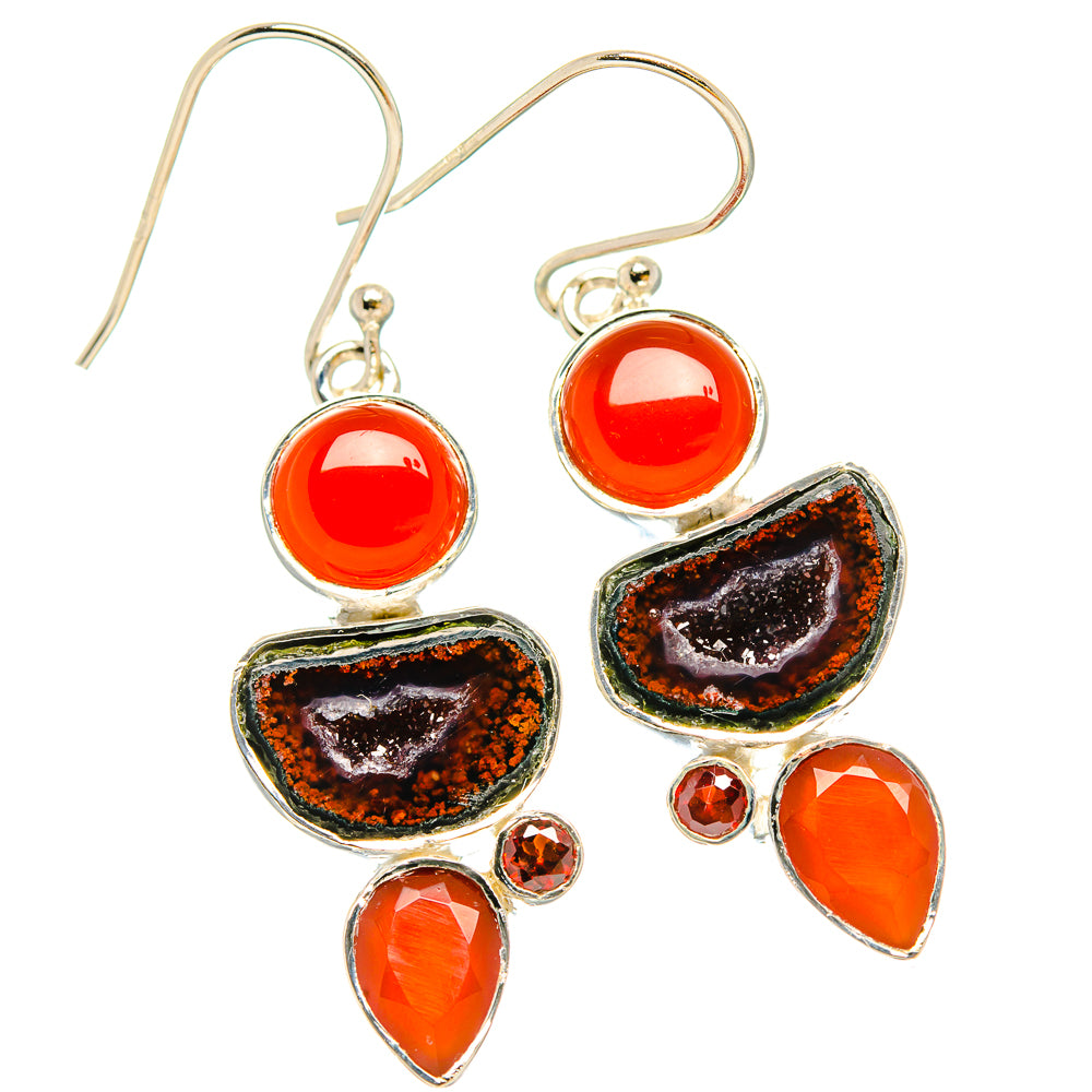 Coconut Geode Druzy Earrings handcrafted by Ana Silver Co - EARR431006 - Photo 2