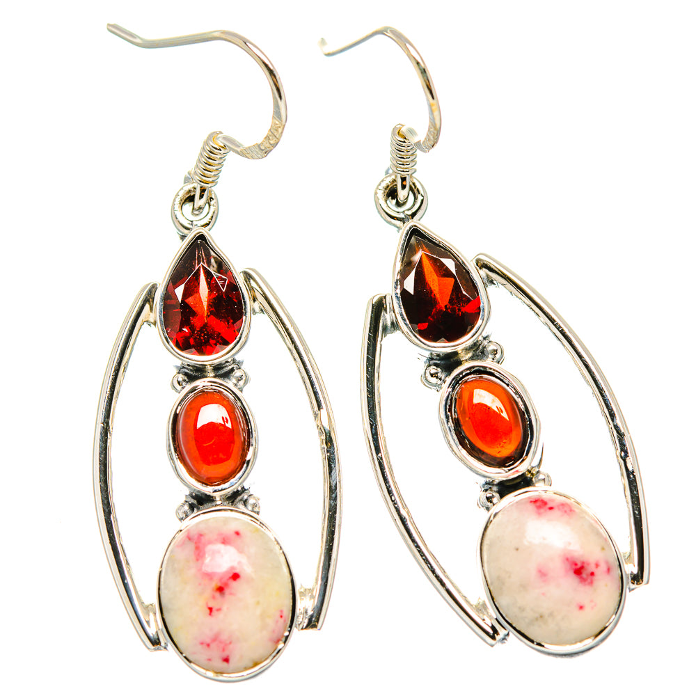 Thulite Earrings handcrafted by Ana Silver Co - EARR431142 - Photo 2