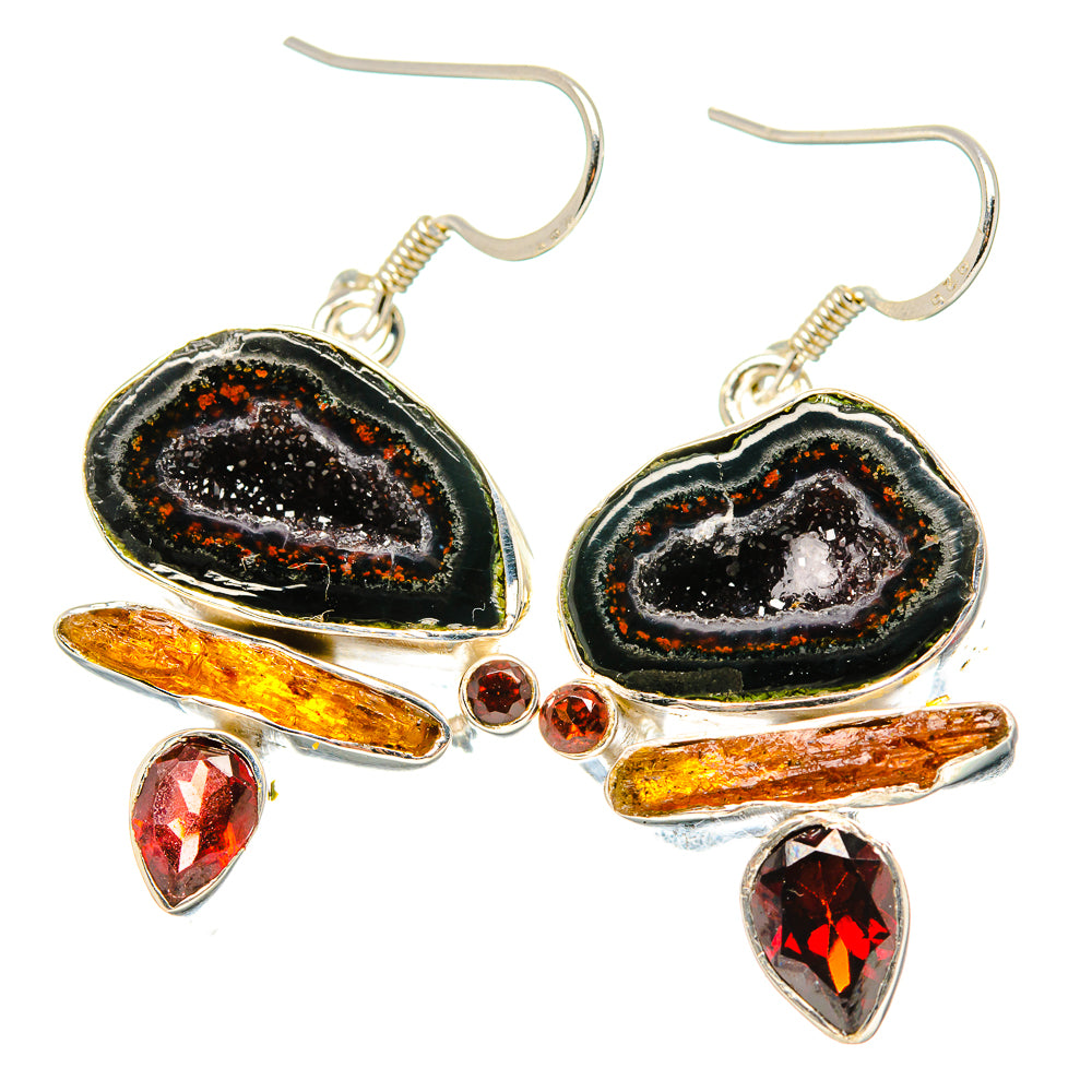 Coconut Geode Druzy Earrings handcrafted by Ana Silver Co - EARR431148 - Photo 2