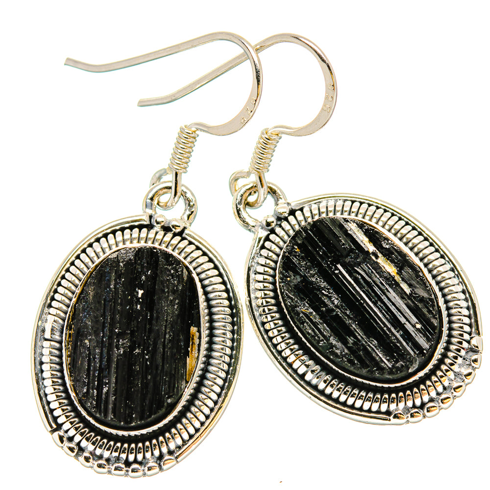 Black Tourmaline Earrings handcrafted by Ana Silver Co - EARR431193 - Photo 2