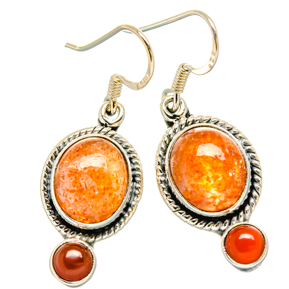 Sunstone Earrings handcrafted by Ana Silver Co - EARR431199 - Photo 2