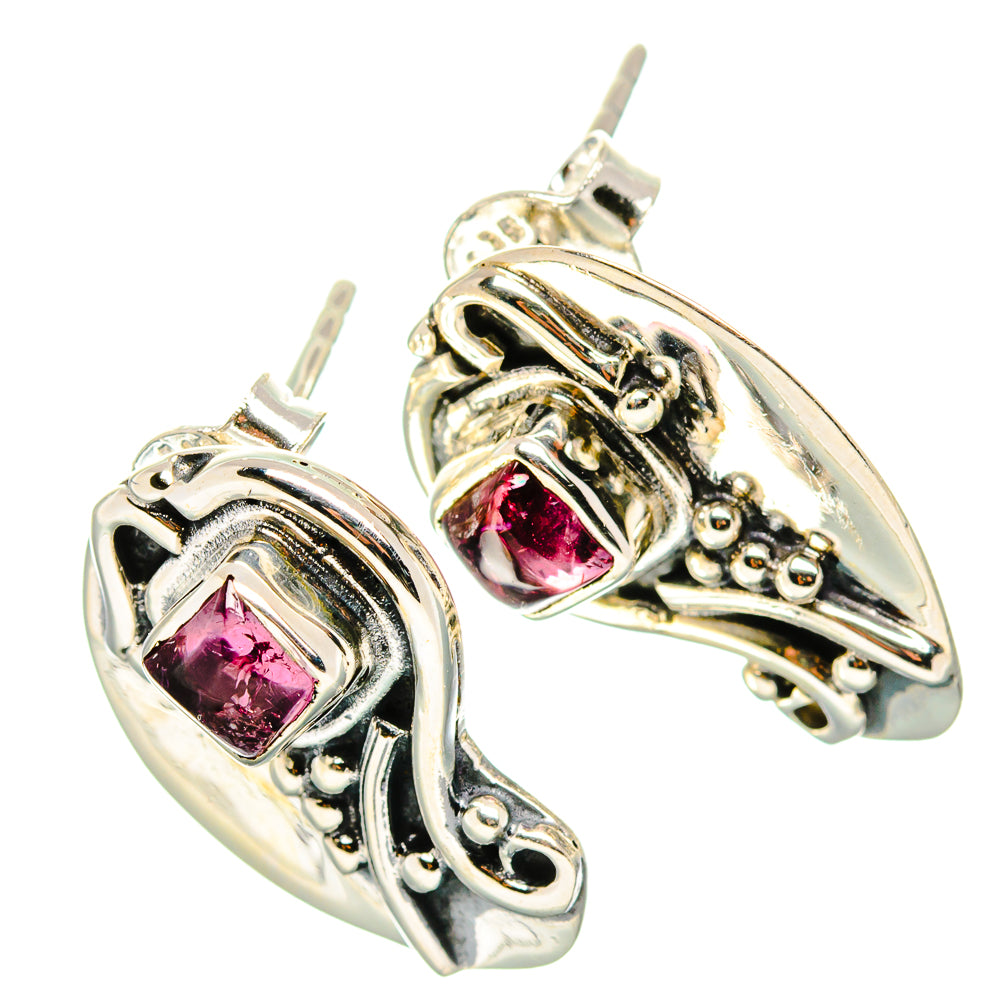 Pink Tourmaline Earrings handcrafted by Ana Silver Co - EARR431329 - Photo 2