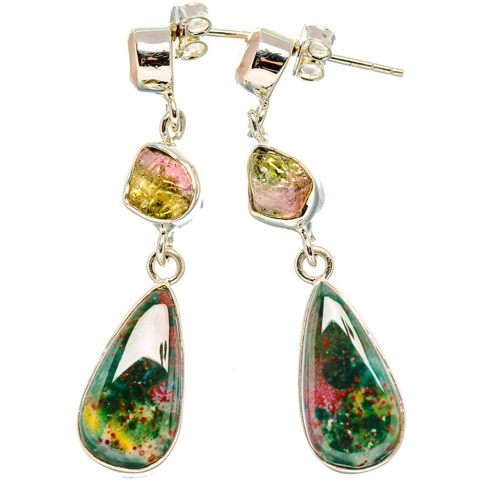 Bloodstone Earrings handcrafted by Ana Silver Co - EARR431335 - Photo 2