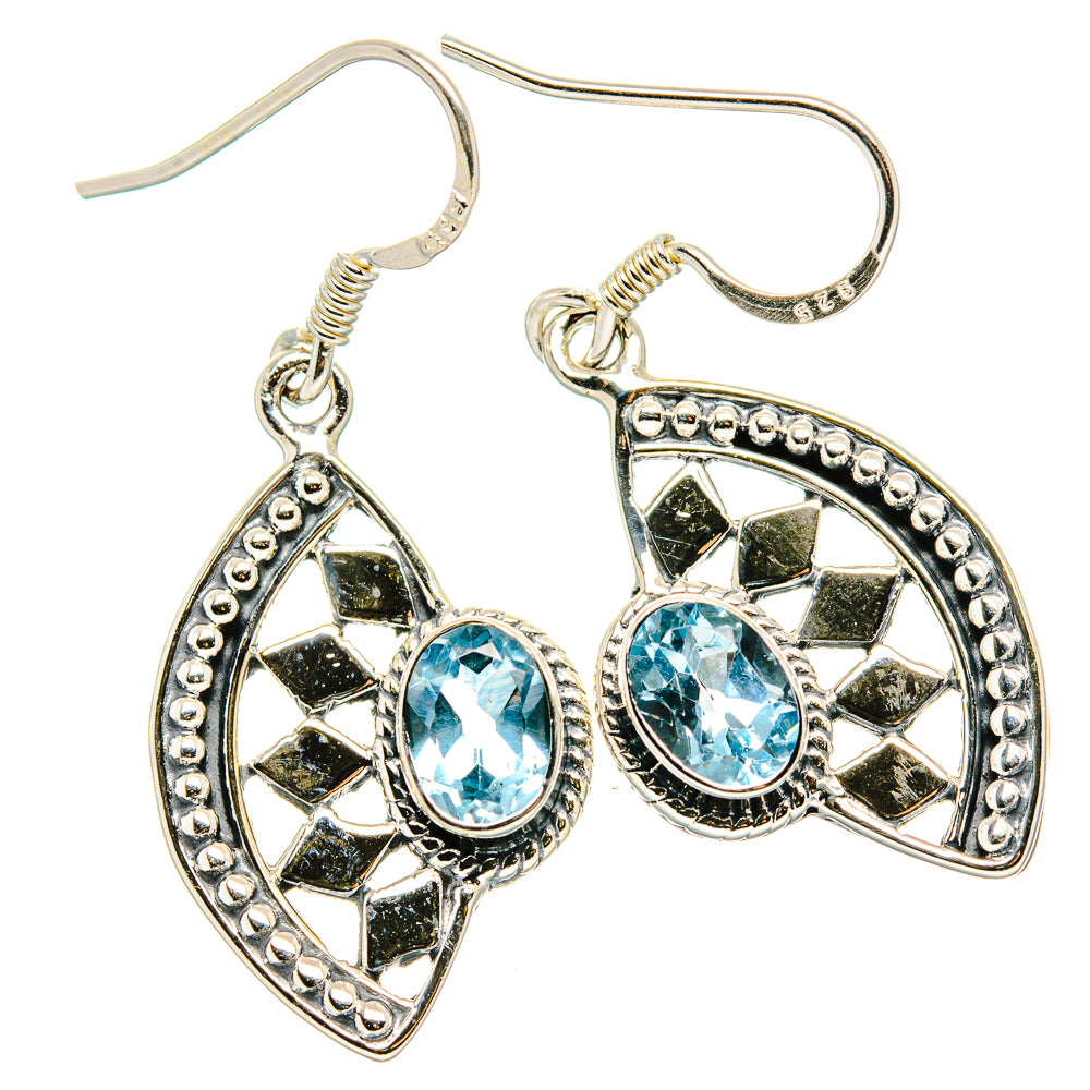 Blue Topaz Earrings handcrafted by Ana Silver Co - EARR431345 - Photo 2