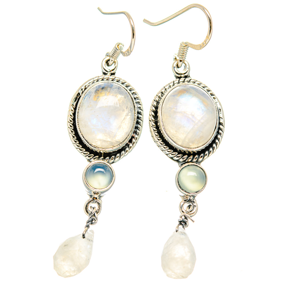 Rainbow Moonstone Earrings handcrafted by Ana Silver Co - EARR431353 - Photo 2