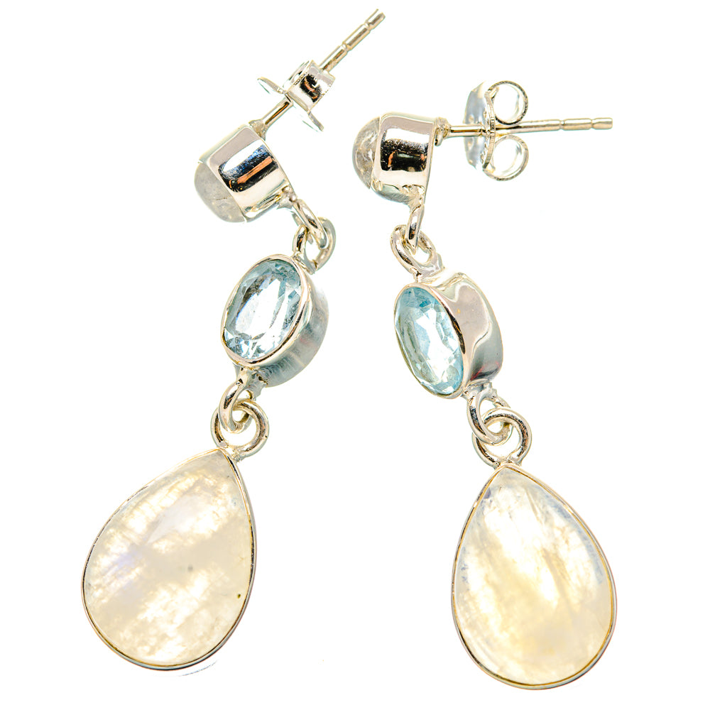 Rainbow Moonstone Earrings handcrafted by Ana Silver Co - EARR431392 - Photo 2