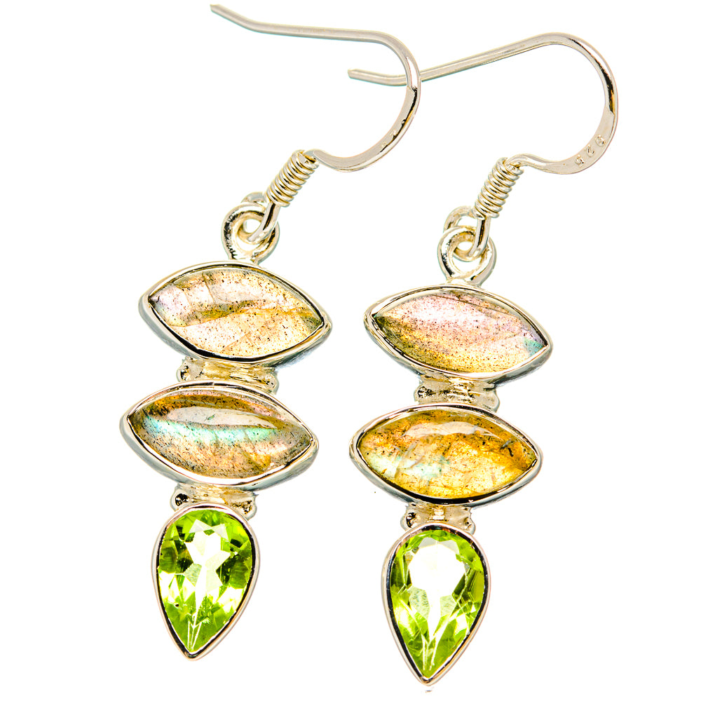 Labradorite, Peridot Earrings handcrafted by Ana Silver Co - EARR431435 - Photo 2