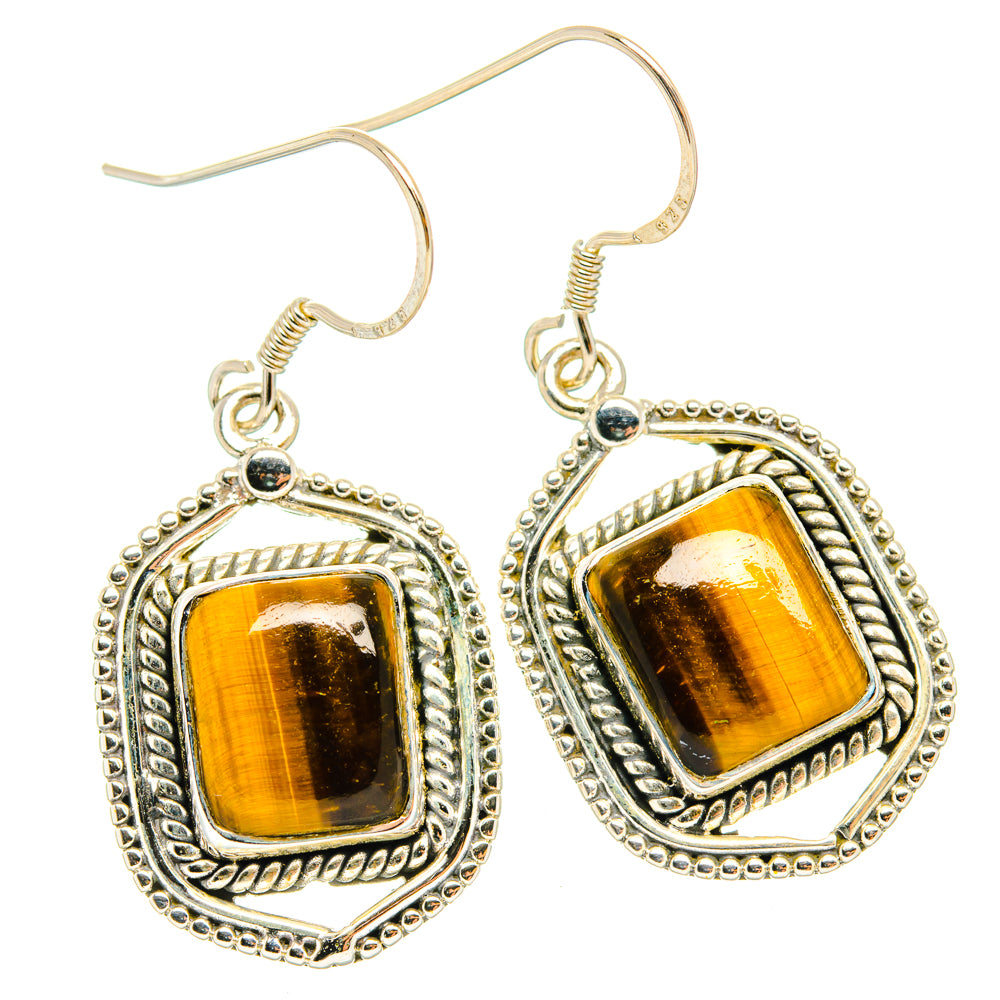 Tiger Eye Earrings handcrafted by Ana Silver Co - EARR428557 - Photo 2