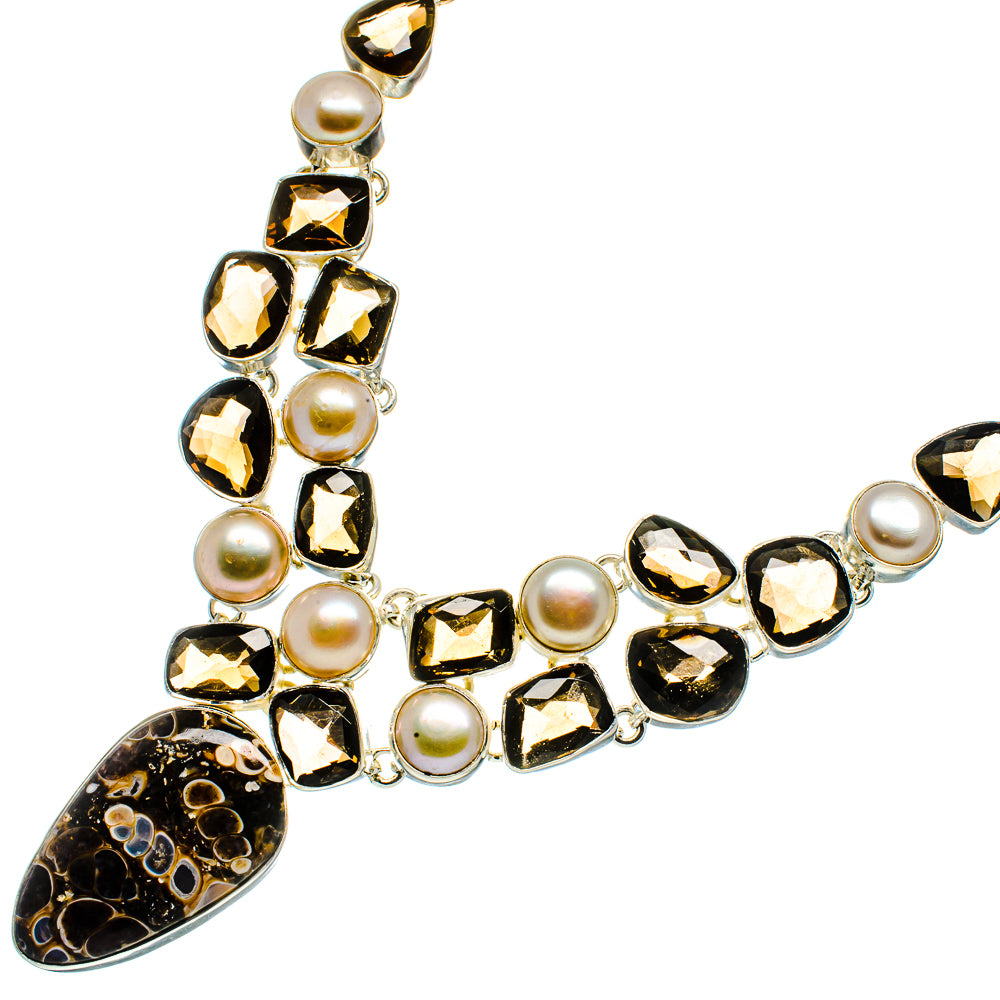 Turritella Agate Necklaces handcrafted by Ana Silver Co - NEC12125