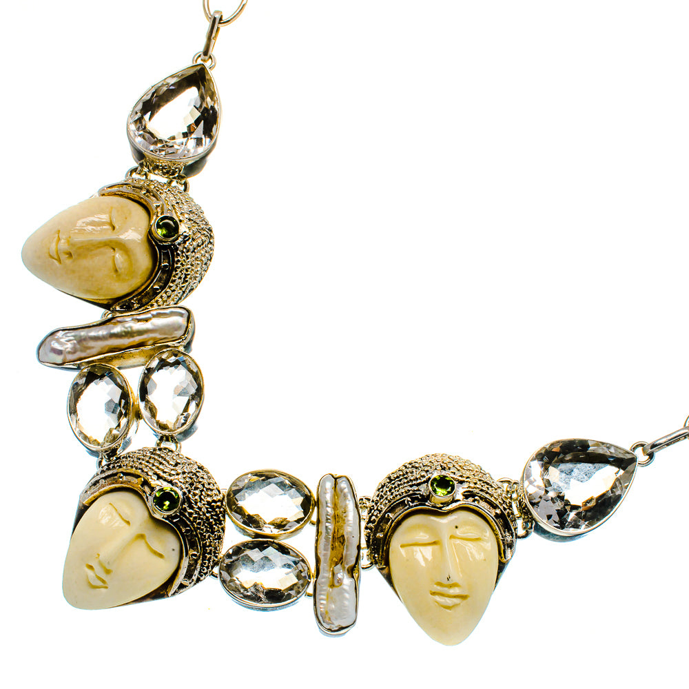 Carved Face Necklaces handcrafted by Ana Silver Co - NEC12142