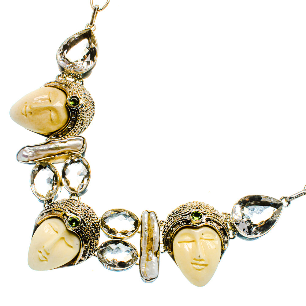 Carved Face Necklaces handcrafted by Ana Silver Co - NEC12174