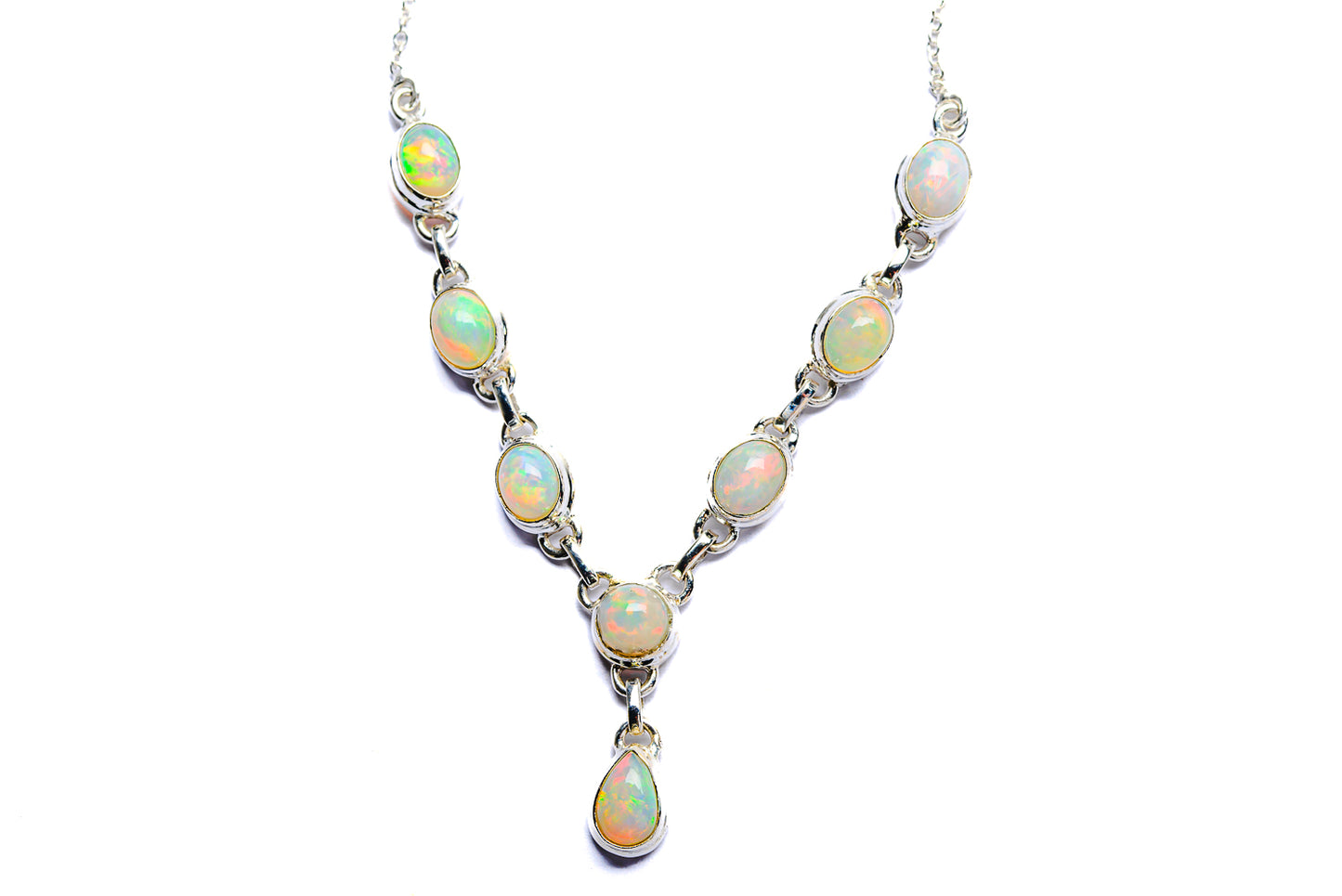Ethiopian Opal Necklaces handcrafted by Ana Silver Co - NEC90001 - Photo 2