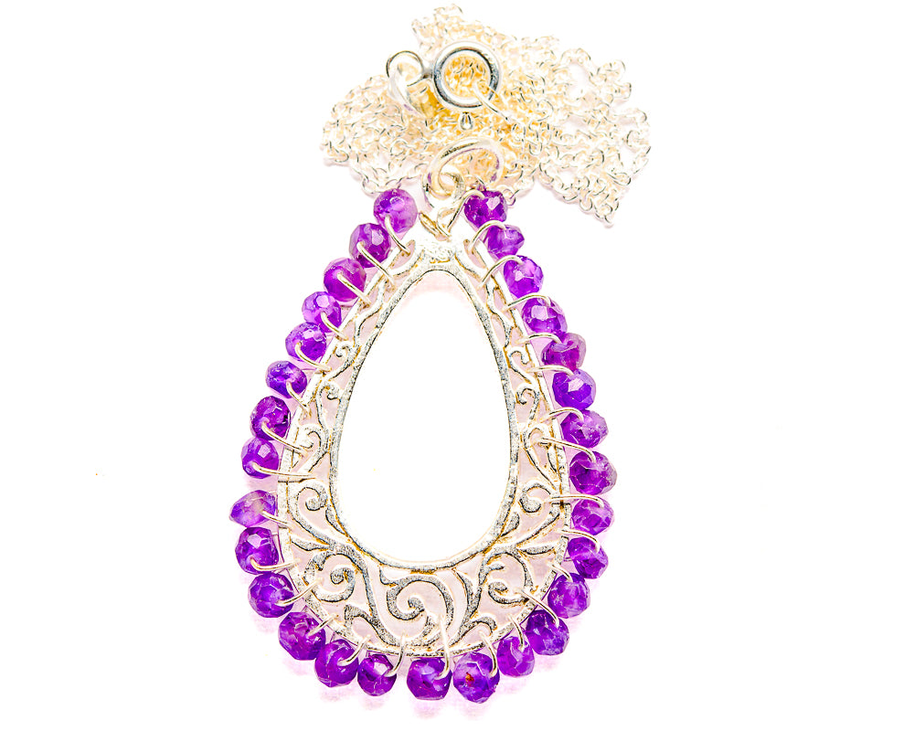 Amethyst Necklaces handcrafted by Ana Silver Co - NEC90016 - Photo 2