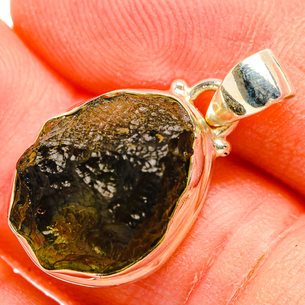 Czech Moldavite Pendants handcrafted by Ana Silver Co - PD32433 - Photo 2