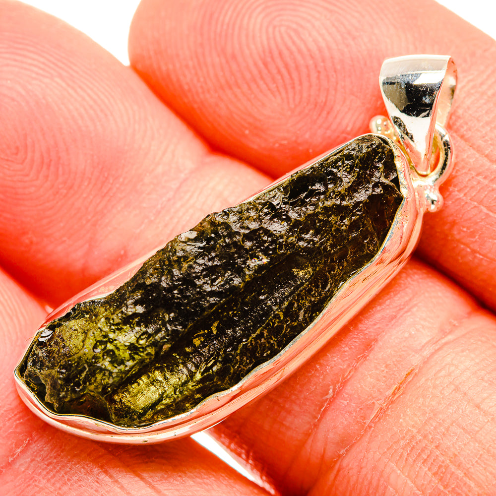 Czech Moldavite Pendants handcrafted by Ana Silver Co - PD32437 - Photo 2