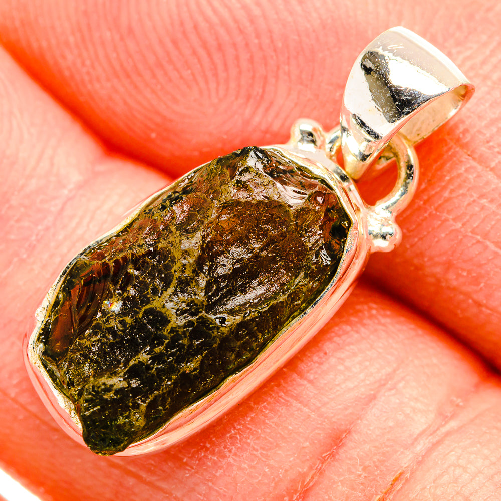 Czech Moldavite Pendants handcrafted by Ana Silver Co - PD32448 - Photo 2