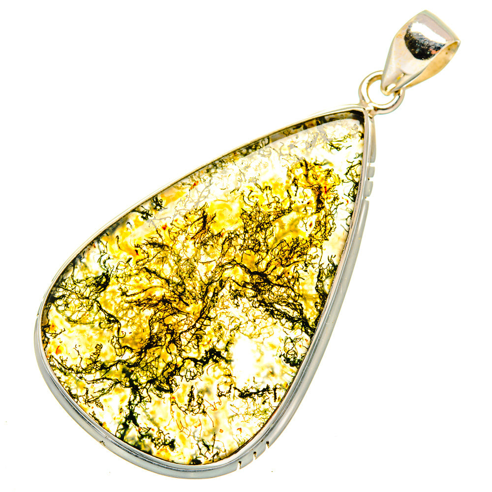 Green Moss Agate Pendants handcrafted by Ana Silver Co - PD10048