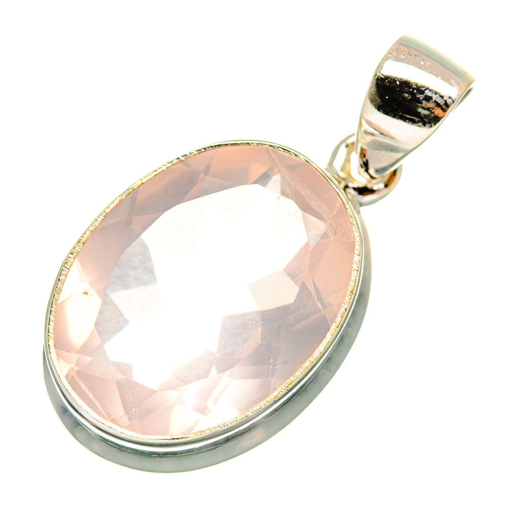 Rose Quartz Pendants handcrafted by Ana Silver Co - PD10068