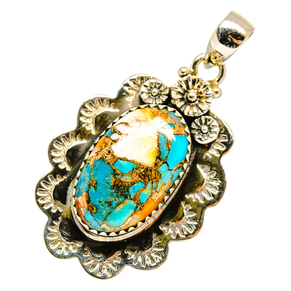 Blue Copper Composite Turquoise Pendants handcrafted by Ana Silver Co - PD10147
