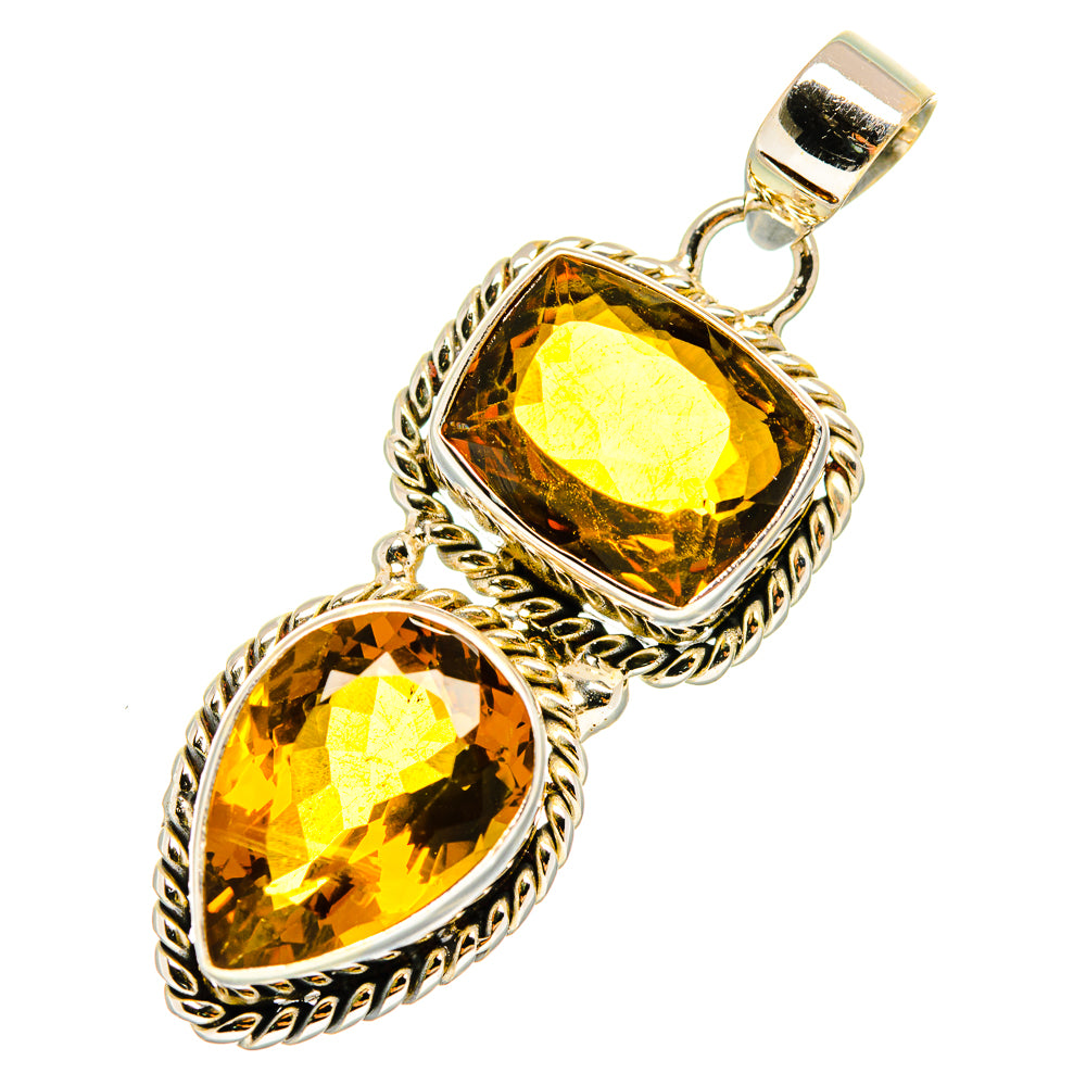 Mandarin Citrine Pendants handcrafted by Ana Silver Co - PD10172