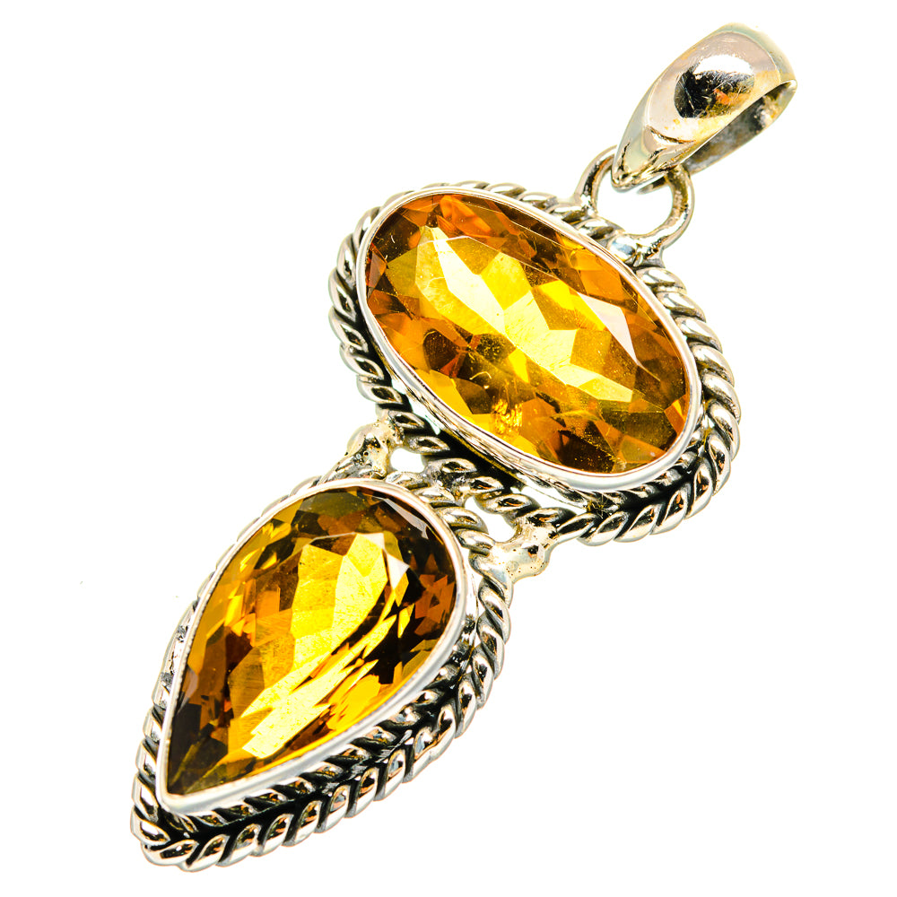 Mandarin Citrine Pendants handcrafted by Ana Silver Co - PD10174