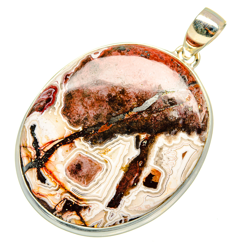 Crazy Lace Agate Pendants handcrafted by Ana Silver Co - PD10247