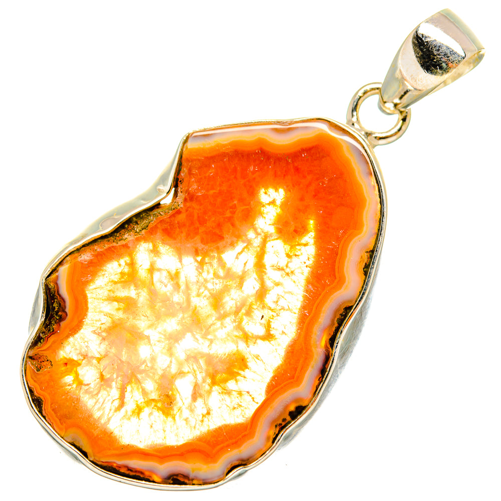 Orange Geode Slice Pendants handcrafted by Ana Silver Co - PD10513
